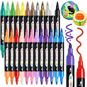 Acrylic Paint Markers, 24 Colors Dual Tip Pen Acrylic Paint Markers, 24 Colors Dual Tip Pen