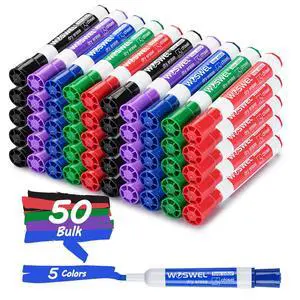 Dry Erase Markers, Chisel Tip Whiteboard Markers, Low Odor Thick Dry Markers, 50 Bulk 5 Assorted Colors (Black/Blue/Red/Green/Purple) for Teachers, Classroom, Office & Home Use Dry Erase Markers, Chisel Tip Whiteboard Markers, Low Odor Thick Dry Markers, 50 Bulk 5 Assorted Colors (Black/Blue/Red/Green/Purple) for Teachers, Classroom, Office & Home Use