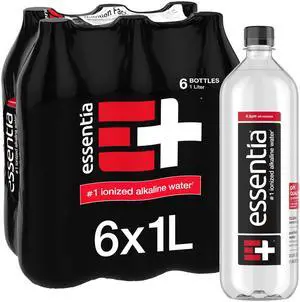 1 Liter, Pack of 6 Bottles; 99.9% Pure, Infused with Electrolytes for a Smooth Taste, pH 9.5 or Higher; Ionized Alkaline Water 1 Liter, Pack of 6 Bottles; 99.9% Pure, Infused with Electrolytes for a Smooth Taste, pH 9.5 or Higher; Ionized Alkaline Water