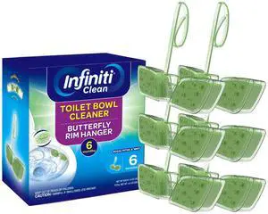 Toilet Bowl Cleaner Butterfly Rim Hanger 6 × 1.8 OZ (50g), Lasts Up to 6 Months, Cleans & Deodorizes with Every Flush (Eucalyptus and Mint) Toilet Bowl Cleaner Butterfly Rim Hanger 6 × 1.8 OZ (50g), Lasts Up to 6 Months, Cleans & Deodorizes with Every Flush (Eucalyptus and Mint)