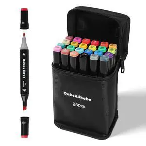 24 Colors Drawing Markers, Dual Tip Art Markers, Coloring Marker For Adult Sketching And Coloring 24 Colors Drawing Markers, Dual Tip Art Markers, Coloring Marker For Adult Sketching And Coloring