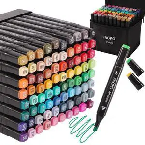 Alcohol Markers, 80 Colors Dual Tip Art Marker,Coloring Marker, markers for adult coloring books no bleeding Alcohol Markers, 80 Colors Dual Tip Art Marker,Coloring Marker, markers for adult coloring books no bleeding