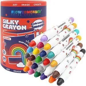 Washable Jumbo Crayons for Toddlers, 24 Colors Non Toxic Crayons Set, Large Baby Crayons Kids, Gift for Boys and Girls Flower Monaco Washable Jumbo Crayons for Toddlers, 24 Colors Non Toxic Crayons Set, Large Baby Crayons Kids, Gift for Boys and Girls Flower Monaco
