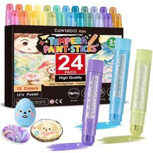 24 Pack Tempera Paint Sticks - 12 Pastel Colors Non-Toxic Solid Paint Sticks for Kids, No Mess Quick Drying Washable Toddler Crayons, Works on Paper, Wood, Glass, Ceramic, Canvas 24 Pack Tempera Paint Sticks - 12 Pastel Colors Non-Toxic Solid Paint Sticks for Kids, No Mess Quick Drying Washable Toddler Crayons, Works on Paper, Wood, Glass, Ceramic, Canvas