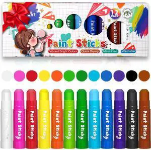 Paint Sticks, 12 Colors Solid Tempera Paint Sticks for Kids, Quick Drying Washable Paint for Toddlers, Christmas Gifts for Kids Paint Sticks, 12 Colors Solid Tempera Paint Sticks for Kids, Quick Drying Washable Paint for Toddlers, Christmas Gifts for Kids