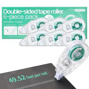 6-Pack Scrapbook Glue Tape Runner, 49.52ft No Residue Double-Sided 6-Pack Scrapbook Glue Tape Runner, 49.52ft No Residue Double-Sided