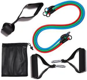 Resistance Bands with Handles for Working Out Women and Men, Exercise Bands with Door Anchor, Stretch Bands for Home Workouts, Simple Guide Included (3pcs Set - 90 lbs) Resistance Bands with Handles for Working Out Women and Men, Exercise Bands with Door Anchor, Stretch Bands for Home Workouts, Simple Guide Included (3pcs Set - 90 lbs)
