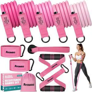 Resistance Bands, Exercise Bands with Handles for Working Out, Fitness Bands for Women, Workout Equipment Home Gym, Training Bands with Door Anchor, Ankle Straps, Shape Body, Physical Therapy Resistance Bands, Exercise Bands with Handles for Working Out, Fitness Bands for Women, Workout Equipment Home Gym, Training Bands with Door Anchor, Ankle Straps, Shape Body, Physical Therapy