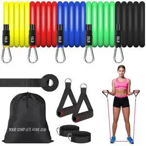 Resistance Bands Set (12pcs), Workout Bands with Handles, Door Anchor, Ankle Straps and Carry Bag, Exercise Bands for Shape Body and Home Workouts Resistance Bands Set (12pcs), Workout Bands with Handles, Door Anchor, Ankle Straps and Carry Bag, Exercise Bands for Shape Body and Home Workouts