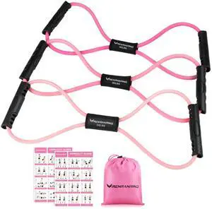 Figure 8 Fitness Resistance Bands with Handles - Exercise Tube Band Set of 3 for Arm and Shoulder Stretch, Rope 8 Word Elastic for Women and Men Figure 8 Fitness Resistance Bands with Handles - Exercise Tube Band Set of 3 for Arm and Shoulder Stretch, Rope 8 Word Elastic for Women and Men