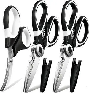 3 Pack Kitchen Scissors & Seafood Scissors Set, Sharp Kitchen Shears 3 Pack Kitchen Scissors & Seafood Scissors Set, Sharp Kitchen Shears