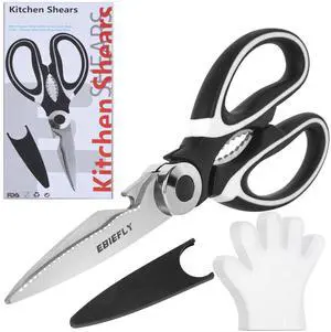 Kitchen Scissors Utility Chopping Scissor Professional Shears for Meat Cutting Sharp Kitchenaid Shears Multipurpose Scissor for Food Outdoor BBQ No Rust + 100 Pcs Plastic Gloves Disposable Kitchen Scissors Utility Chopping Scissor Professional Shears for Meat Cutting Sharp Kitchenaid Shears Multipurpose Scissor for Food Outdoor BBQ No Rust + 100 Pcs Plastic Gloves Disposable