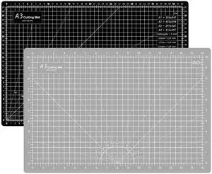 18"x12" Thickened Self Healing Cutting Mat, A3 Rotary Cutting Sewing Mat for Crafts, Double Sided 5-Ply Table Cutting Board for Fabric Quilting Leather Hobby Project, Grey/Black 18"x12" Thickened Self Healing Cutting Mat, A3 Rotary Cutting Sewing Mat for Crafts, Double Sided 5-Ply Table Cutting Board for Fabric Quilting Leather Hobby Project, Grey/Black