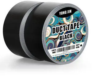 Black Duct Tape Waterproof, 2 Pack, 2 Inch x 40 Yards Total Black Duct Tape Waterproof, 2 Pack, 2 Inch x 40 Yards Total