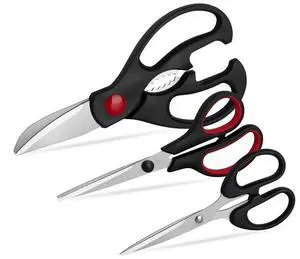 Kitchen Shears Set - QtoiKce Kitchen Scissors 3 Pack All Purpose Poultry Shears,Stainless Steel Sharp Utility Cooking Scissors for Home Kitchen Shears Set - QtoiKce Kitchen Scissors 3 Pack All Purpose Poultry Shears,Stainless Steel Sharp Utility Cooking Scissors for Home