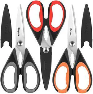 3-Pack 8.7" Kitchen Scissors All Purpose Heavy Duty Shears w/Sheath 3-Pack 8.7" Kitchen Scissors All Purpose Heavy Duty Shears w/Sheath