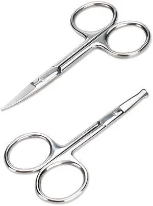 Facial Hair Small Grooming Scissors For Men Women, 2PCS Silver Facial Hair Small Grooming Scissors For Men Women, 2PCS Silver