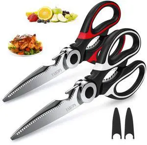 Heavy Duty Kitchen Scissors 2-Pack, Ultra Sharp Stainless Steel Meat Shears for Spatchcocking Chicken, Poultry, Fish & Herbs, Dishwasher Safe Multi-purpose Cooking Scissors with Ergonomic Comfort Grip Heavy Duty Kitchen Scissors 2-Pack, Ultra Sharp Stainless Steel Meat Shears for Spatchcocking Chicken, Poultry, Fish & Herbs, Dishwasher Safe Multi-purpose Cooking Scissors with Ergonomic Comfort Grip