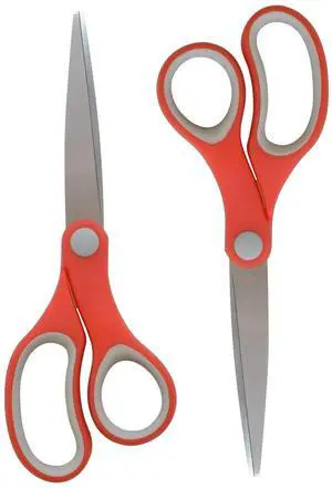 School Scissors for Kids Ages 12 and Up - Back to School Essentials and Classroom Supplies - 7-Inch Pointed Student Scissors - for Right- or Left-Handed Use - Red/Gray - 2 Pack School Scissors for Kids Ages 12 and Up - Back to School Essentials and Classroom Supplies - 7-Inch Pointed Student Scissors - for Right- or Left-Handed Use - Red/Gray - 2 Pack