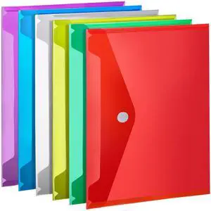 Plastic File Folders for Documents, 6 PCS Plastic Envelopes, Reusable Clear File Folders File Bags Document Holder, A4 Size Plastic File Folders for Documents, 6 PCS Plastic Envelopes, Reusable Clear File Folders File Bags Document Holder, A4 Size