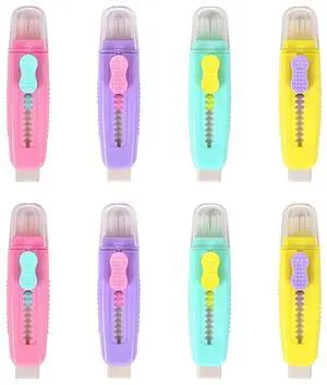 8 Pcs Creative Retractable Pencil Erasers with Brush, Colored Push-Pull Rubber Eraser for Students Kids School Office Pencils Painting Drawing Gift Supplies 8 Pcs Creative Retractable Pencil Erasers with Brush, Colored Push-Pull Rubber Eraser for Students Kids School Office Pencils Painting Drawing Gift Supplies