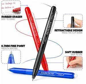 Retractable Erasable Gel Pens, 12 Color Fine Point Erasable Pens Clicker, Make Mistakes Disappear, Assorted Ink for Drawing, Writing, Planner & Crossword Puzzles (0.7mm, Pack of 12) Retractable Erasable Gel Pens, 12 Color Fine Point Erasable Pens Clicker, Make Mistakes Disappear, Assorted Ink for Drawing, Writing, Planner & Crossword Puzzles (0.7mm, Pack of 12)