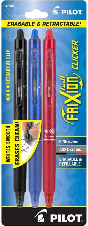 FriXion Clicker Erasable, Black/Blue/Red Inks, 3-Pack FriXion Clicker Erasable, Black/Blue/Red Inks, 3-Pack