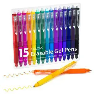 Erasable Gel Pens, 15 Colors Retractable Fine Point Erasable Pens Clicker for Back to School, Assorted Color Inks, Make Mistakes Disappear for Drawing Writing Planner and Crossword Puzzles Erasable Gel Pens, 15 Colors Retractable Fine Point Erasable Pens Clicker for Back to School, Assorted Color Inks, Make Mistakes Disappear for Drawing Writing Planner and Crossword Puzzles
