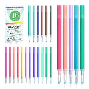 18 Assorted Colors Erasable Pen Refills, Gel Ink Refills Compatible with Erasable Pens, Fine Point 0.7 mm, Perfect for Writing Planner & Crossword Puzzles 18 Assorted Colors Erasable Pen Refills, Gel Ink Refills Compatible with Erasable Pens, Fine Point 0.7 mm, Perfect for Writing Planner & Crossword Puzzles