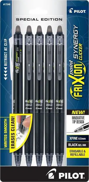 FriXion Synergy Clicker Erasable, Pack of 5, Black Ink FriXion Synergy Clicker Erasable, Pack of 5, Black Ink