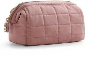 Makeup Bag Travel Toiletry Bag, Wide-open Zipper Pouch, Dark Pink Makeup Bag Travel Toiletry Bag, Wide-open Zipper Pouch, Dark Pink