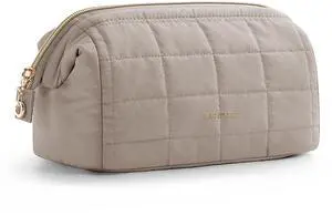 Makeup Bag Travel Toiletry Bag, Wide-open Zipper Pouch, Greige Makeup Bag Travel Toiletry Bag, Wide-open Zipper Pouch, Greige
