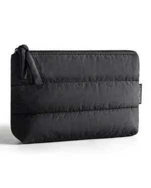 Small Makeup Bag for Women, Puffy Travel Cosmetic Organizer, Black Small Makeup Bag for Women, Puffy Travel Cosmetic Organizer, Black