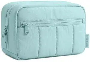 Makeup Bag Travel Toiletry Bag, Puffy Padded Cosmetic Bag for Women, Makeup Organizer Case, Wide-open Pouch Purse, Travel Essentials Makeup Bag Travel Toiletry Bag, Puffy Padded Cosmetic Bag for Women, Makeup Organizer Case, Wide-open Pouch Purse, Travel Essentials