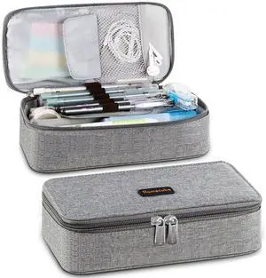 Pencil Case Capacious Pen Pencil Holder Box Makeup Pens Pouch Oxford Cloth Bag Large Storage Stationery Organizer with Zipper for School & Office - Gray Pencil Case Capacious Pen Pencil Holder Box Makeup Pens Pouch Oxford Cloth Bag Large Storage Stationery Organizer with Zipper for School & Office - Gray