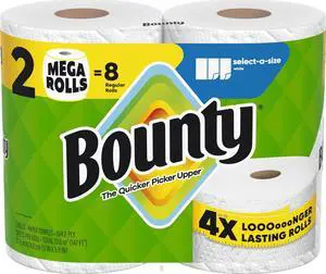 Select-A-Size Paper Towels, White, 2 Mega Rolls = 8 Regular Rolls Select-A-Size Paper Towels, White, 2 Mega Rolls = 8 Regular Rolls