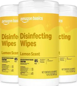 Disinfecting Wipes, Lemon Scent, for Sanitizing, Cleaning & Deodorizing, 255 Count (3 Packs of 85), Packaging May Vary Disinfecting Wipes, Lemon Scent, for Sanitizing, Cleaning & Deodorizing, 255 Count (3 Packs of 85), Packaging May Vary
