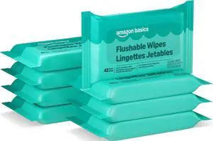 Flushable Adult Toilet Wipes, Fragrance Free, 42 Count (Pack of 8) (Total 336 wipes) (Previously Solimo), Packaging May Vary Flushable Adult Toilet Wipes, Fragrance Free, 42 Count (Pack of 8) (Total 336 wipes) (Previously Solimo), Packaging May Vary
