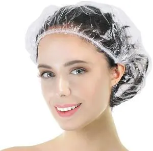 Thick Large Disposable Shower Caps for Women, 30 Pack Clear Thick Large Disposable Shower Caps for Women, 30 Pack Clear