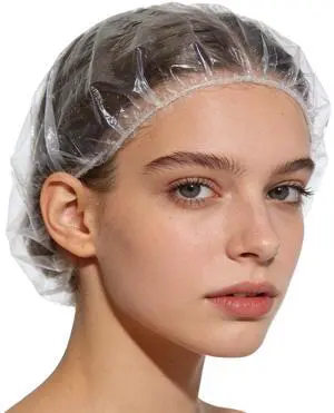 100PCS Larger Shower Caps Disposable, Thicker Waterproof Plastic Elastic Hair Bath Caps, Plastic Hair Caps for Women, Spa, Home Use, Hotel and Hair Salon, Portable Travel 100PCS Larger Shower Caps Disposable, Thicker Waterproof Plastic Elastic Hair Bath Caps, Plastic Hair Caps for Women, Spa, Home Use, Hotel and Hair Salon, Portable Travel