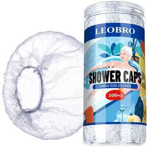 Large Disposable Shower Cap, 100PCS Shower Cap, Plastic Shower Caps for Women Disposable, Clear Thick Plastic Caps for Hair Treatment, Large Size 20.5 INCH Large Disposable Shower Cap, 100PCS Shower Cap, Plastic Shower Caps for Women Disposable, Clear Thick Plastic Caps for Hair Treatment, Large Size 20.5 INCH