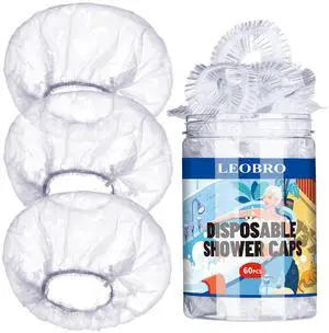 Disposable Shower Caps, Shower Cap, 60PCS Shower Caps for Women Disposable, Clear Plastic Shower Caps Disposable, Plastic Hair Caps for Shower, Hair Treatment, Travel, Regular Size 17.3 INCH Disposable Shower Caps, Shower Cap, 60PCS Shower Caps for Women Disposable, Clear Plastic Shower Caps Disposable, Plastic Hair Caps for Shower, Hair Treatment, Travel, Regular Size 17.3 INCH