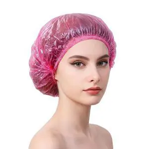 Pink Disposable Shower Caps 200 Pack, Heavy Duty Plastic Shower Caps for Women Long Thick Hair, Waterproof Oil Proof Hair Caps with Maximum Stretch 18.1in for Travel Salon Pink Disposable Shower Caps 200 Pack, Heavy Duty Plastic Shower Caps for Women Long Thick Hair, Waterproof Oil Proof Hair Caps with Maximum Stretch 18.1in for Travel Salon