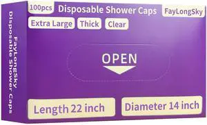 100PCS Boxed Disposable Shower Caps - Extra Large Thick Clear 100PCS Boxed Disposable Shower Caps - Extra Large Thick Clear