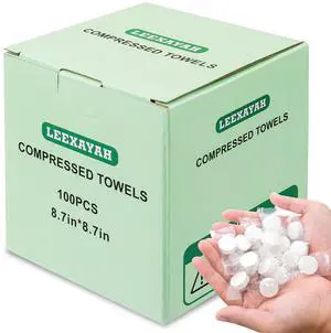 Disposable Compressed Towels, Compressed Towel Tablets, 100 Count Disposable Compressed Towels, Compressed Towel Tablets, 100 Count