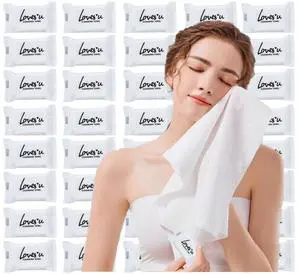 Disposable Travel Washcloths, 40pcs, Pure Cotton, Large Thick Disposable Travel Washcloths, 40pcs, Pure Cotton, Large Thick