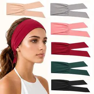 6 Pcs Tie Headband for Women Adjustable Bandana Sports Head Scarf 6 Pcs Tie Headband for Women Adjustable Bandana Sports Head Scarf