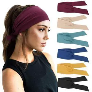 6 PCS Adjustable Headbands for Women Knotted Headbands Elastic Non-Slip Fashion Hair Bands for Workout Sports Running Yoga 6 PCS Adjustable Headbands for Women Knotted Headbands Elastic Non-Slip Fashion Hair Bands for Workout Sports Running Yoga