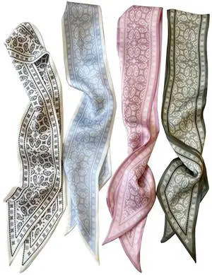 4Pcs Fashion Scarves for Women, Multifunctional Satin Scarf for Bag 4Pcs Fashion Scarves for Women, Multifunctional Satin Scarf for Bag