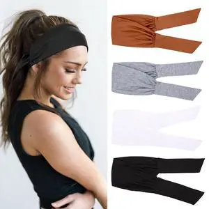 4-Piece Adjustable Knotted Headbands for Women - Elastic, Fashionable Sports & Workout Headbands 4-Piece Adjustable Knotted Headbands for Women - Elastic, Fashionable Sports & Workout Headbands